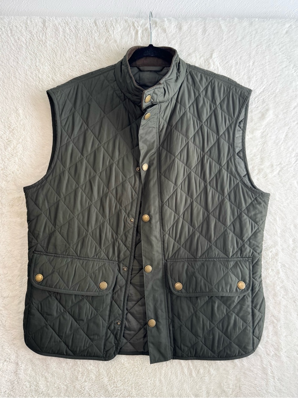 Barbour Lowerdale Quilted Gilet Men’s XL Sage Green Pockets Outdoor Equestrian